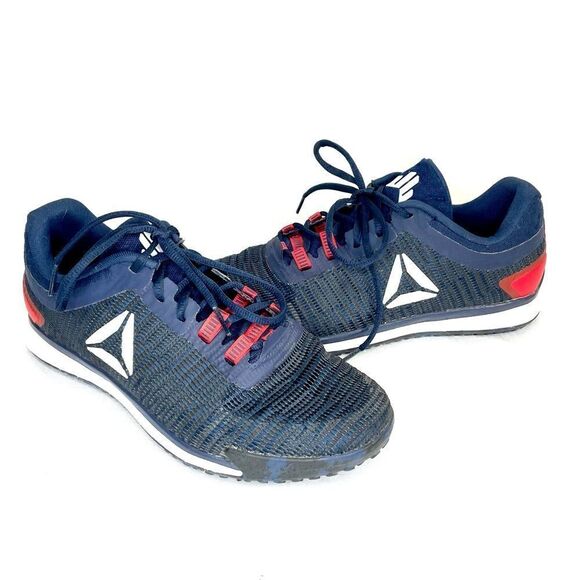 Reebok JJ II Watt Trainers Navy Blue and Red  Men's Size 7 - Picture 1 of 9